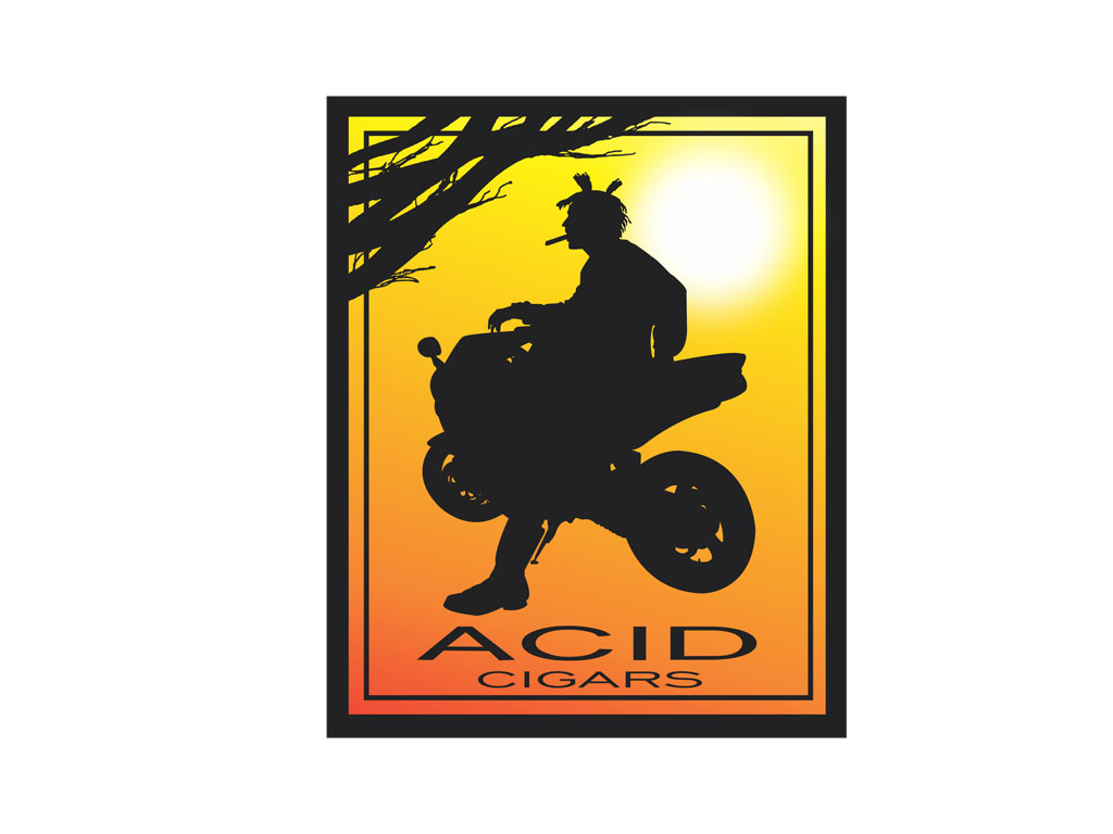 ACID Cigars logo - she shed, he shed